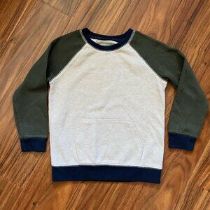 Garanimals Boys Long Sleeve Raglan Thermal Top Cream/Forest Green/Navy 5T